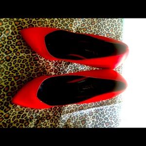 Dressy red platform heels